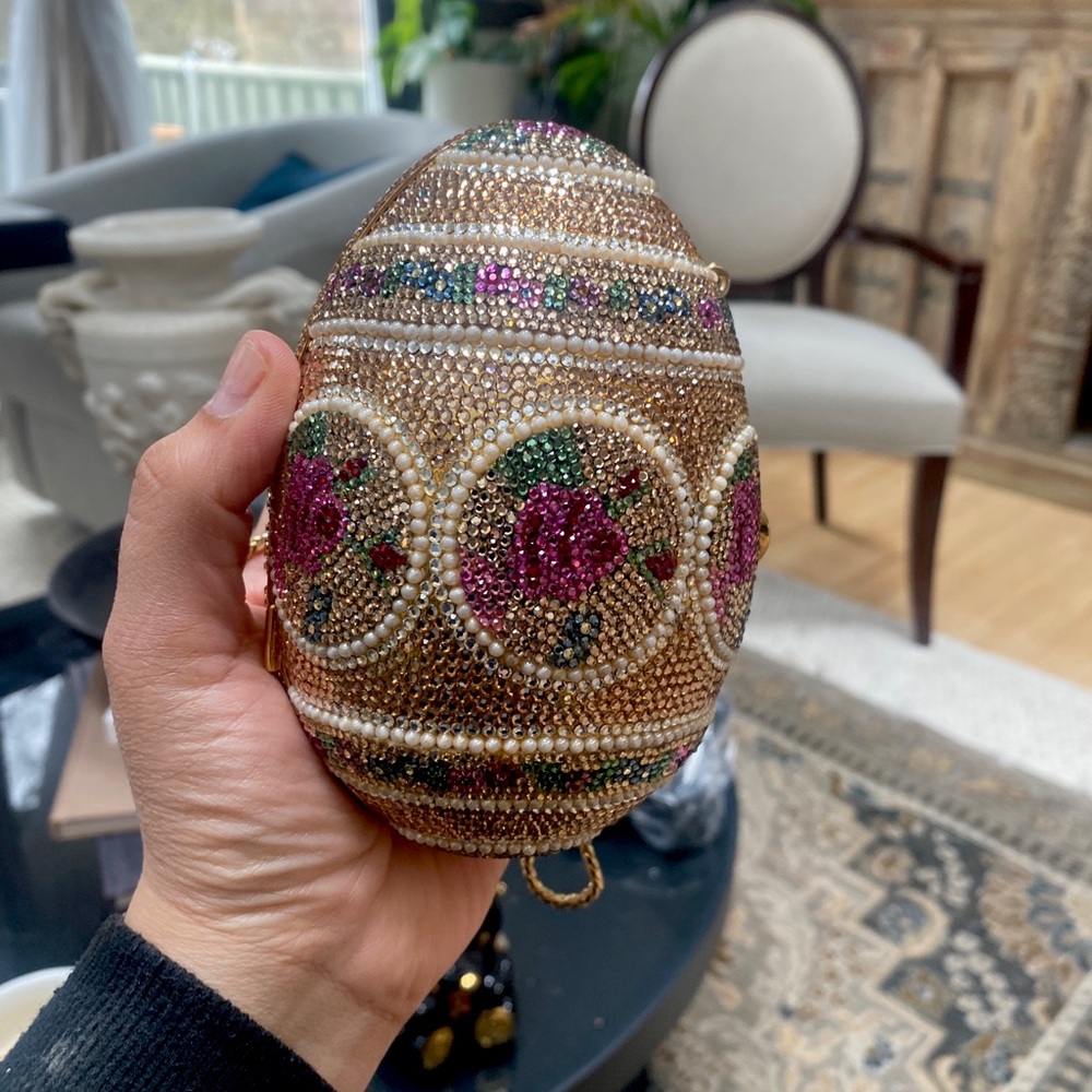 Judith Leiber Novelty Egg Shape Mosaic Minaudière